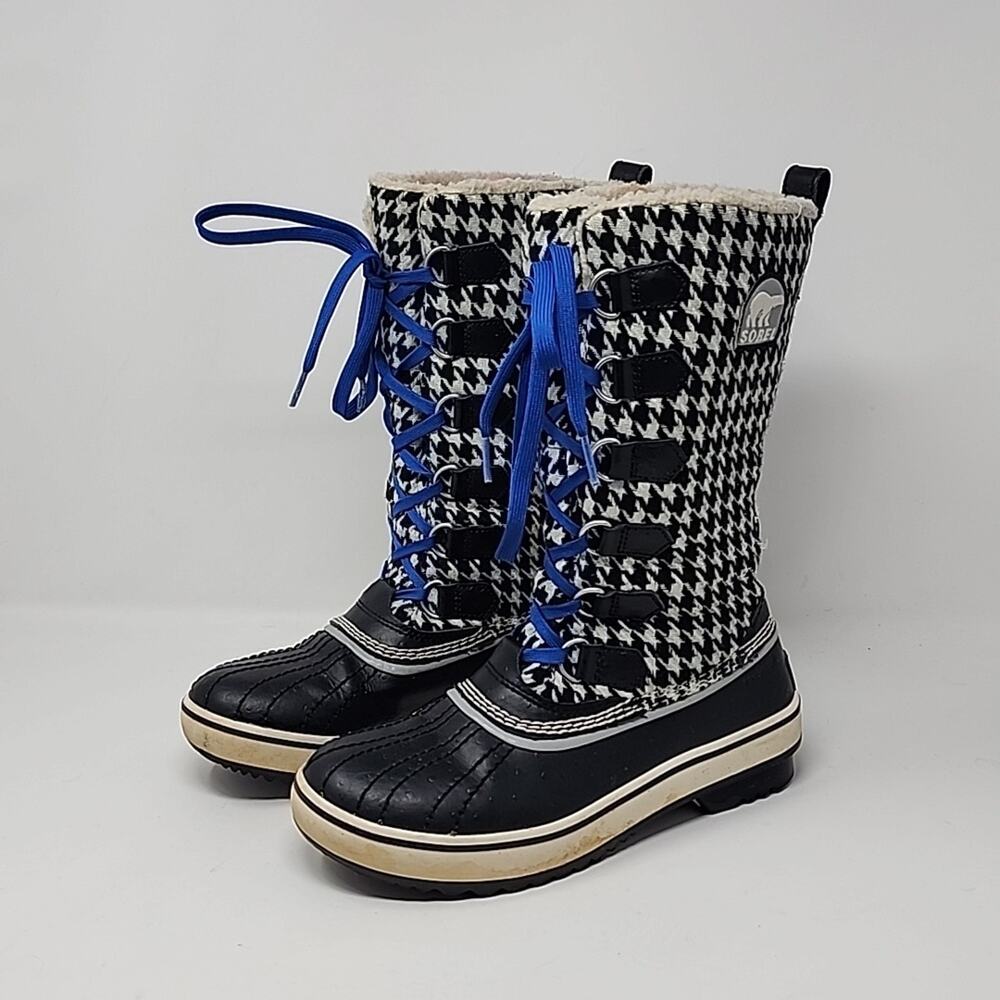 Sorel Tivoli Tall Houndstooth Shearling Snow Boots Size 6